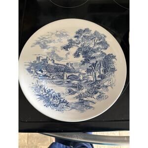 Enoch Wedgwood "Countryside" blue and white dinner plate  10 in